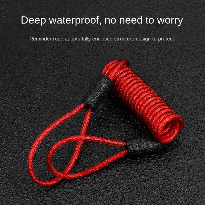 Anti-Theft Motocicleta Roda Disco Lock, Alarme de freio, Saco e Lembrete Primavera Cabo, Moto Bloqueio de Segurança, 1,2 m, 1Pc