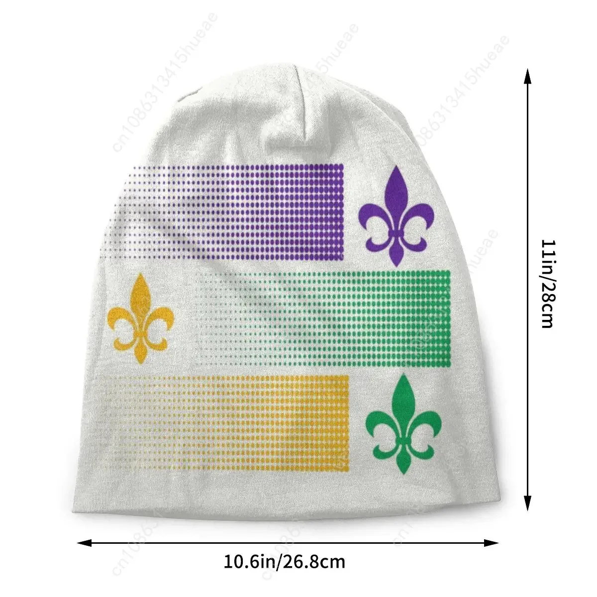 Mardi Gras Fleur De Lis Design Slouchy Beanie Unisex Winter Warm Skullies Beanies Hats Adult France Lily Flower Knit Bonnet Cap