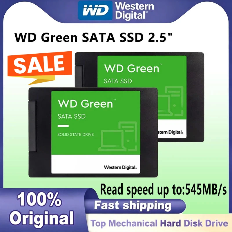 Original WD Green 500GB 1TB 2TB 4TB SATA SSD 2.5" SATA3 Internal Solid State Disk For Notebook Desktop PC Hard Drive