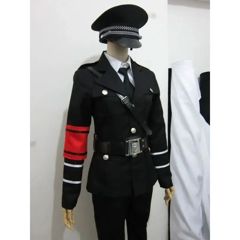 

no Anime Chi AKIRA SHIKI Black Military Uniform Cosplay Costume Send Hat Any Size