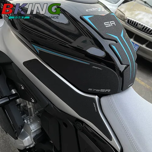 Imagen 2 del producto Para CFMOTO SR675 675SR 675 SR 675SR-R 2025 + motocicleta 3M almohadilla de depósito antideslizante pegatinas almohadilla lateral de Gas rodilla Protector calcomanía