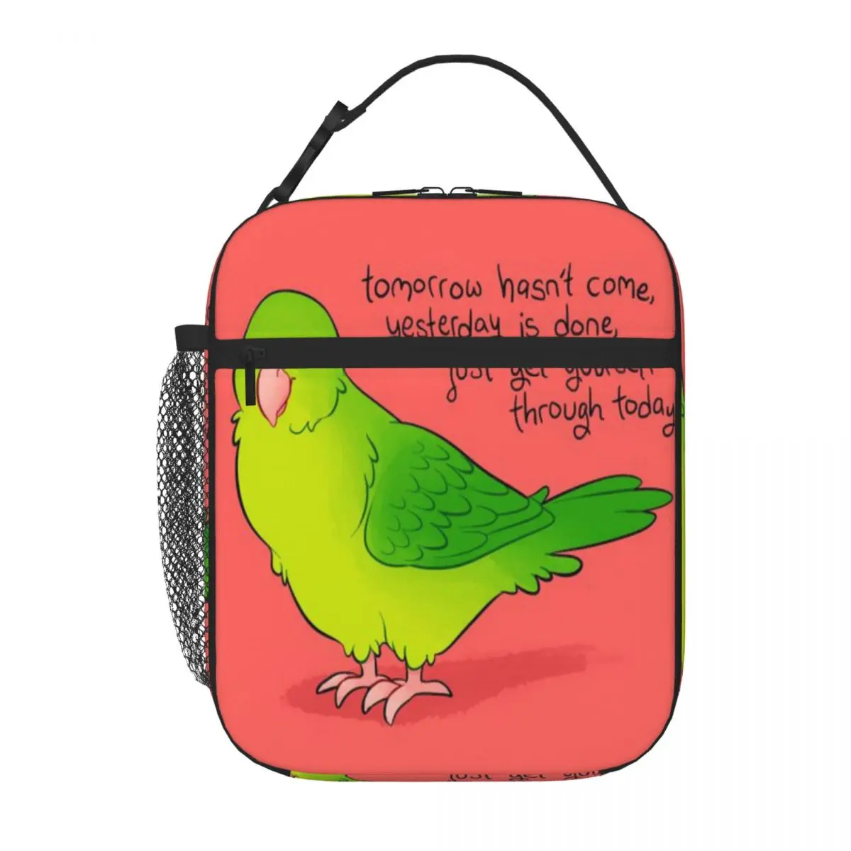 Bestselling Just Get Yourself Through Today Parrotlet Vintage Outdoor Lunch Bag Bus Trip Lunch Handbag