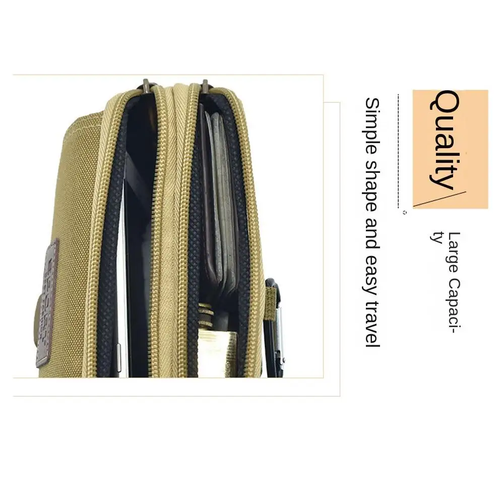 Oxford Fabric Casual Cell Phone Purse Horizontal/Vertical Khaki/black/green Multi-function Belt Pouch Waist Bag Casual