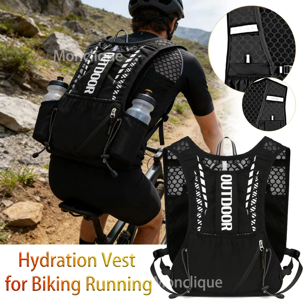 

Рюкзак для бега и велоспорта с гидратацией, светоотражающий, для активного отдыха, альпинизма, походов, MTB и шоссейных велосипедов