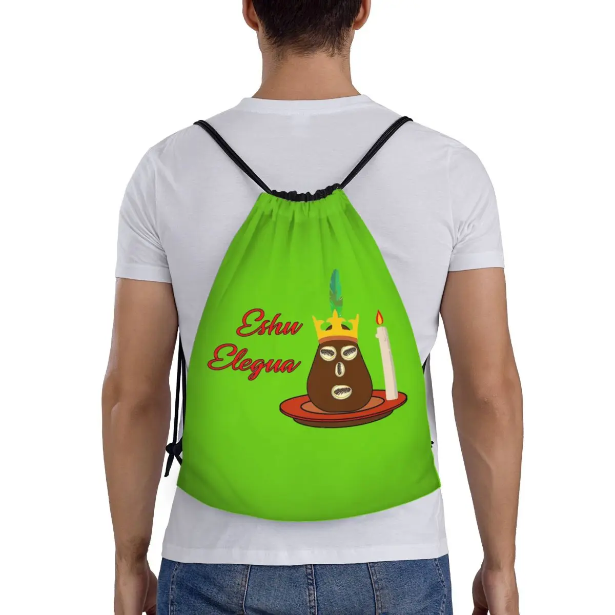 

Eshu Eleggua Backpacks Fashion Portable Drawstring Bundle Pocket Sports Bag Book Bags For Man Woman School