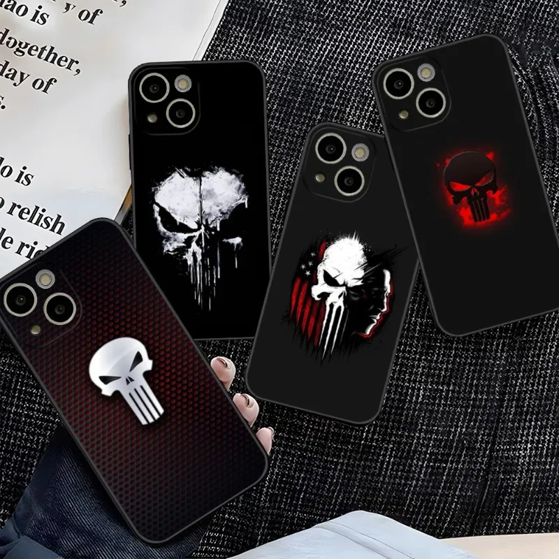 Coque de téléphone Marvel Punisher pour Apple iPhone, coque arrière pour 14 Pro Max, 15, 13, 14, 12 Mini, 11, Xr, X, Xs Pro Max, 8, 6s, 7, 6 Plus