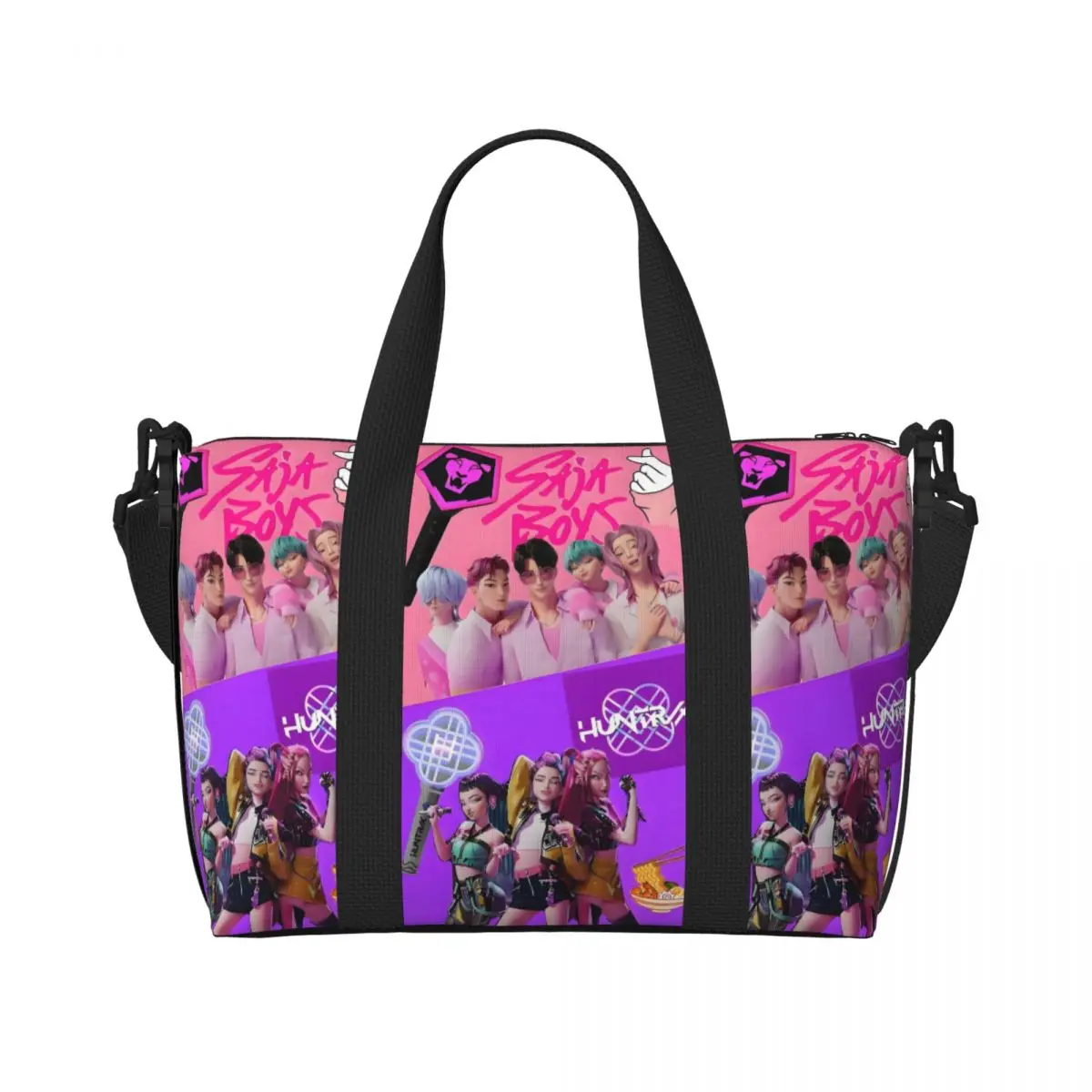 

Custom Kpop Hunter Demons Tote Bag Women Large Capacity Saja Boys Beach Gym Travel Bags