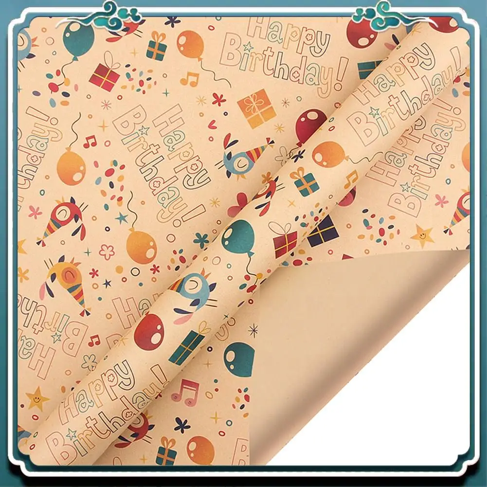 Easy To Use 6 Pcs Wrapping Paper Sheets,Birthday Wrapping Paper Set Festival Gift Wrap Papers,Ribbon Present Gift Wrapping Paper
