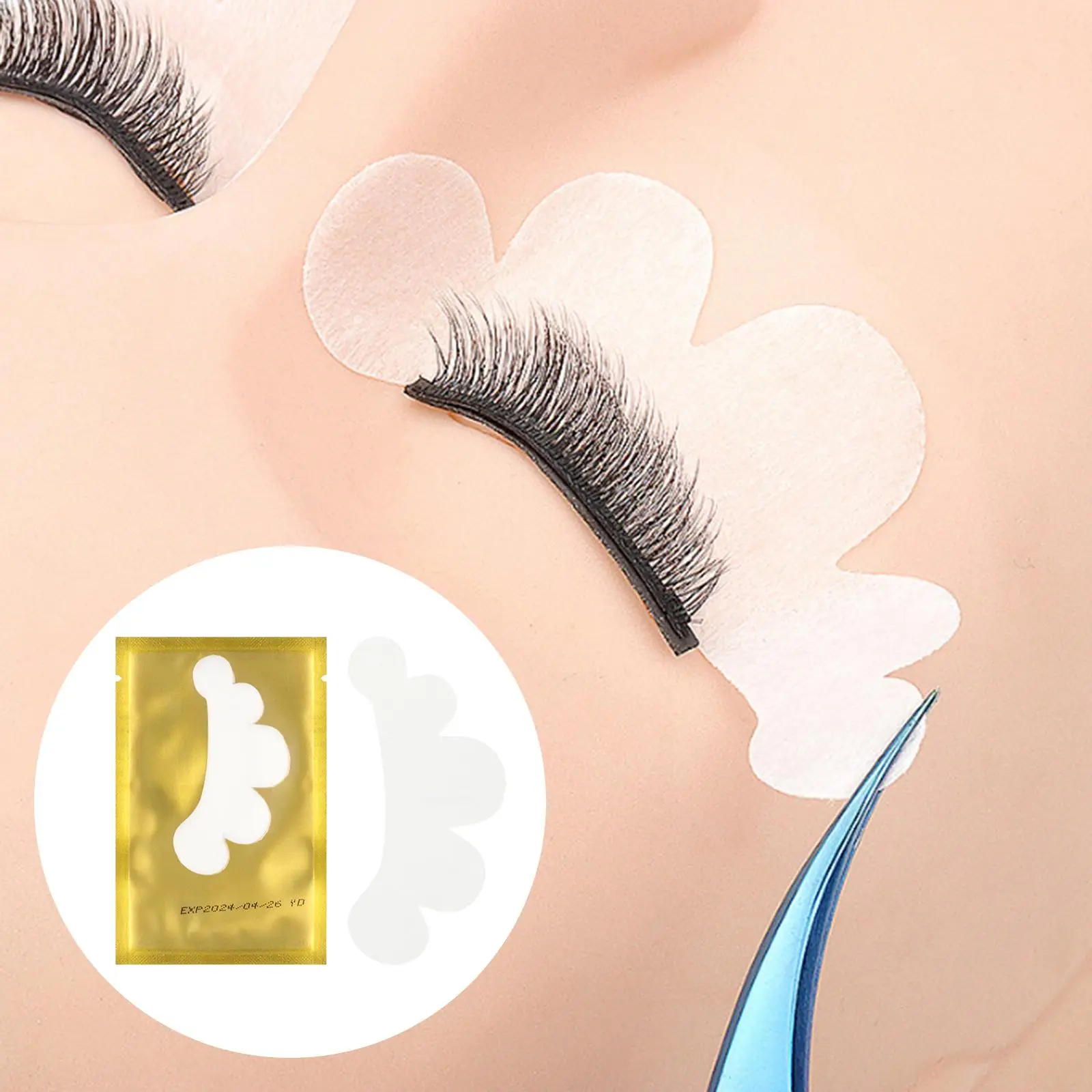 Patch Idrogel Sotto gli Occhi per Extension Ciglia, Cuscinetti Morbidi Non Tessuti, Strumento per lo Styling delle Ciglia per Principianti