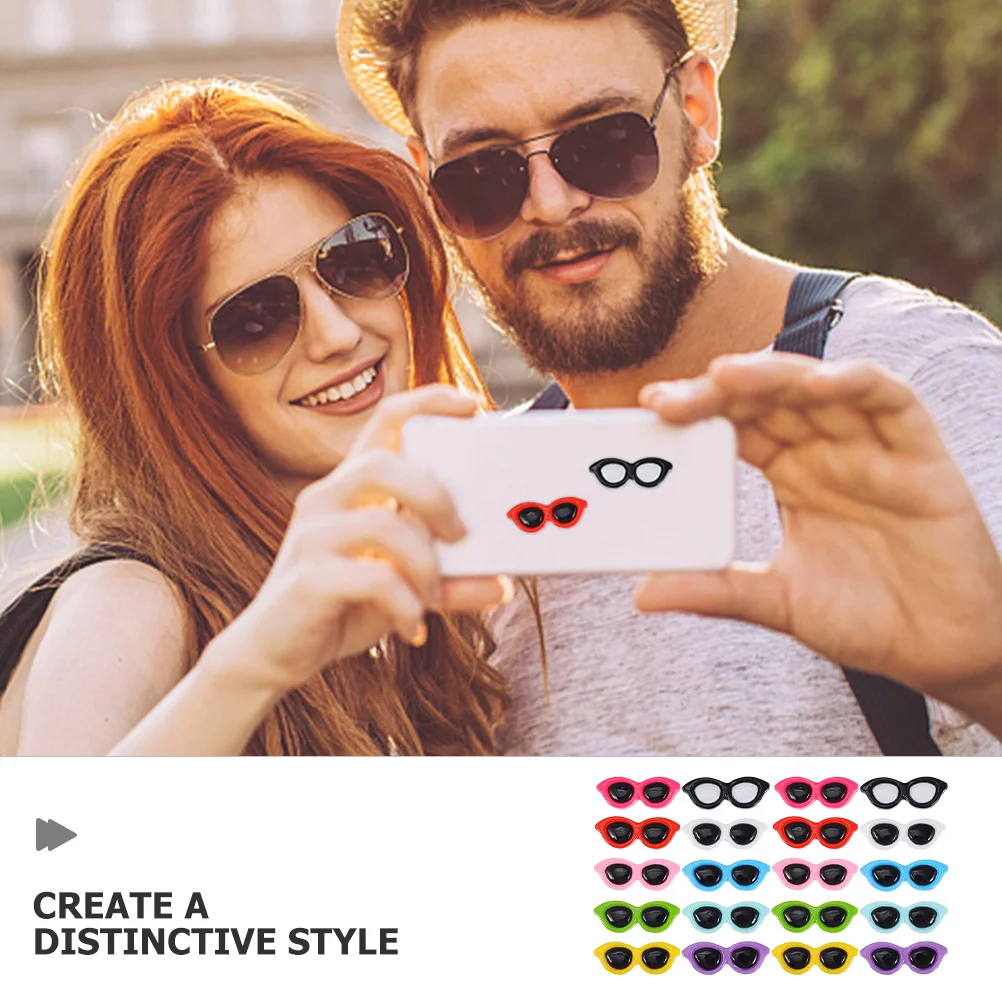 20 قطعة نصف مستديرة النظارات الشمسية الصغيرة راتنج مسطح السحر DIY بها بنفسك مقاطع الشعر سجل القصاصات الحرف جراب هاتف النظارات الملونة #6