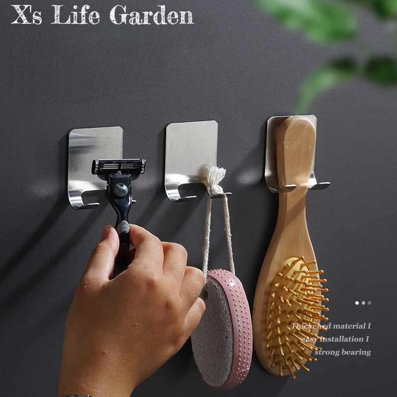 Stainless Steel Razor Bracket for Men Shaver Holder Shelf Bathroom Razor Holder Wall Adhesive Storage Hook Kitchen Accessories