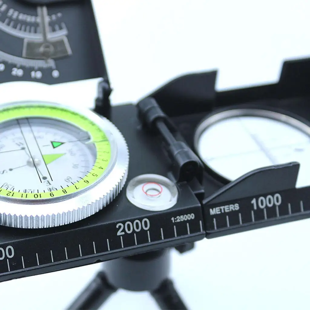 Grade Navigation Compass with Tripod Clear Sensitive Dial Ruler Inches Centimeters for Boating Hiking Survival Travel