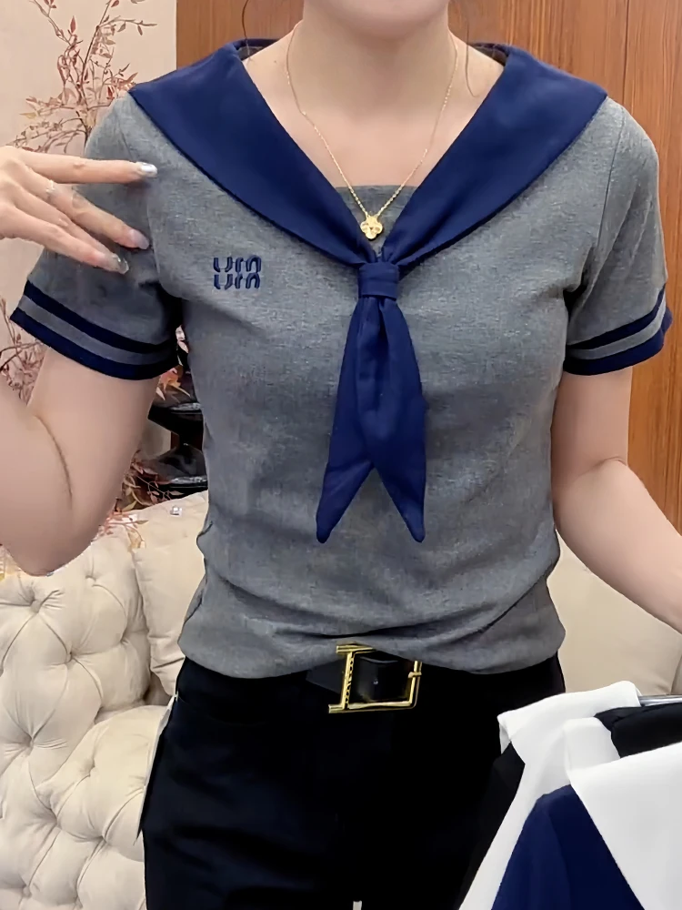 

Summer New Sle Women's ort Sve T-irt oulder Wrap Casual Loose Fit round Ne Versatile Lazy Faion Breathable Top