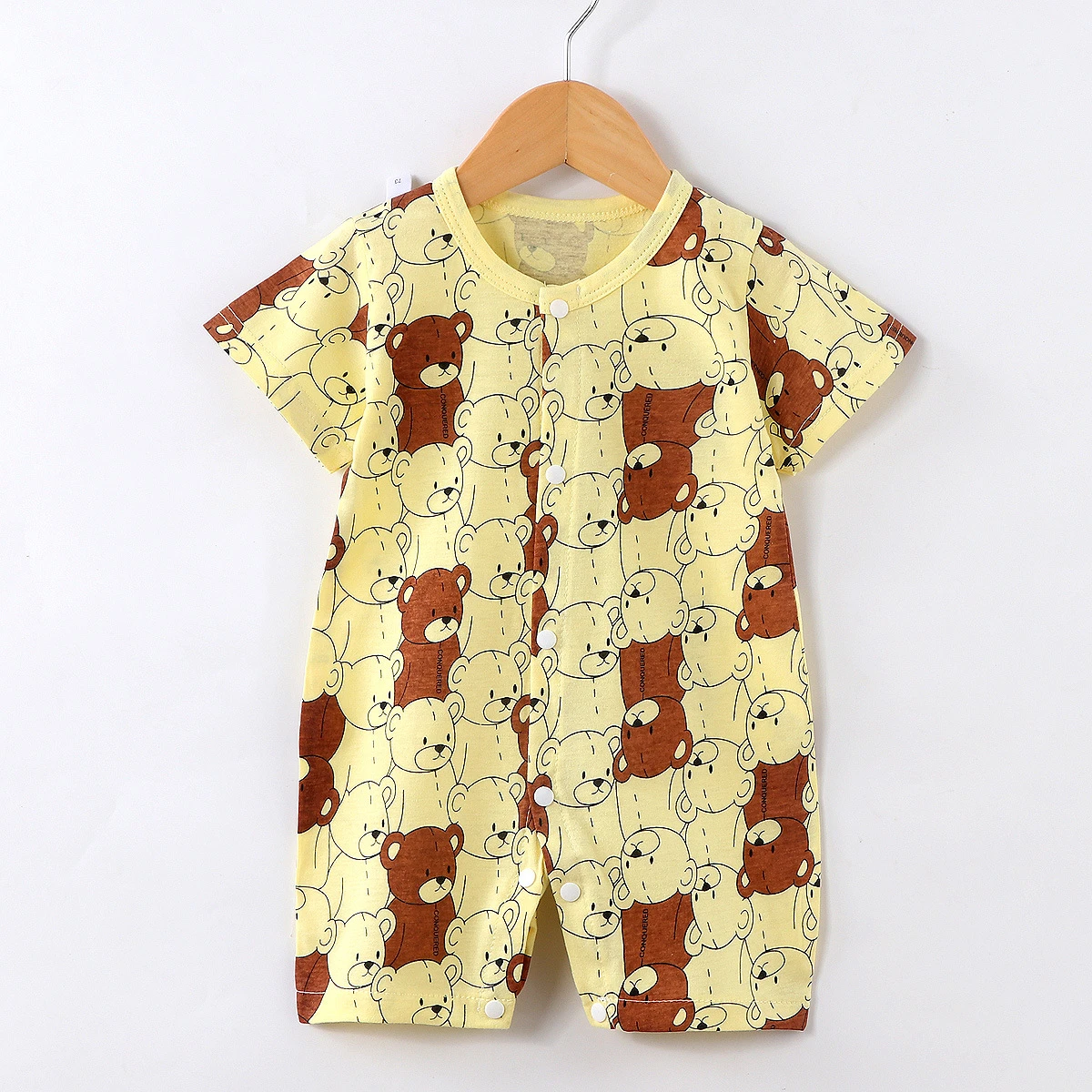 Infant Clothes 0-24Months Baby Boys Girls Thin Bodysuit Cartoon Full Print Shorts Pajamas Loose Cotton Home Wear Lovely Rompers