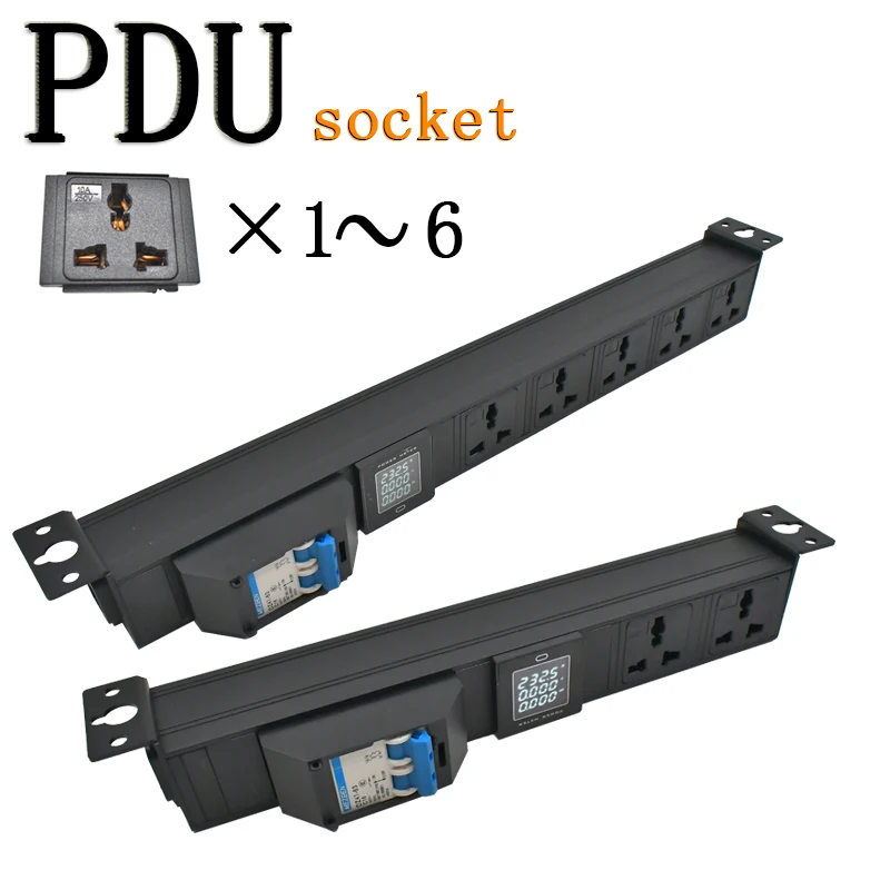 PDU power strip network cabinet rack 10A universal socket 16A air switch 1-6AC with ammeter wireless socket