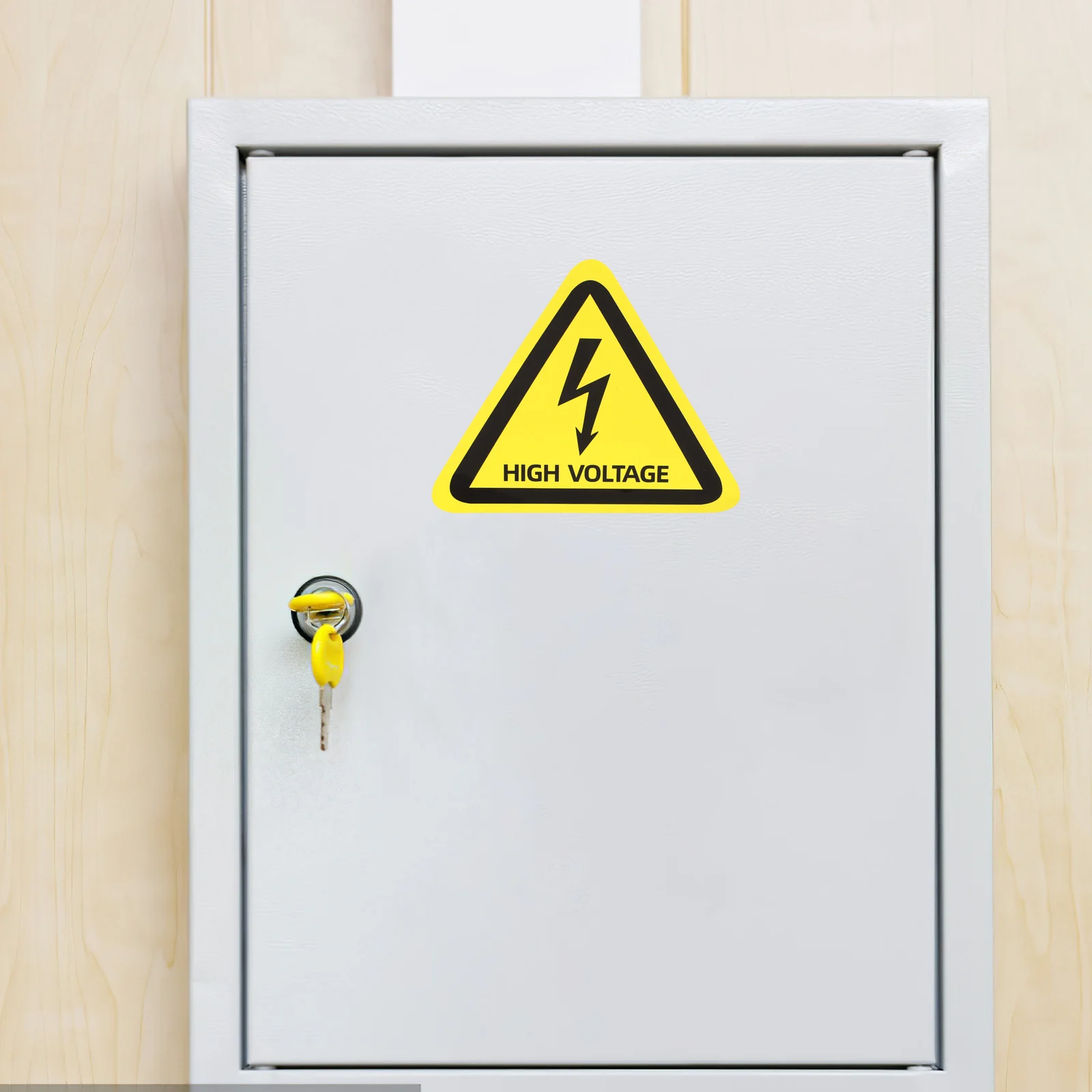 6 Inch High Voltage Safety Sticker Yellow Triangle Warning Sign Labels Self Adhesive Electrical Equipment Caution Notice