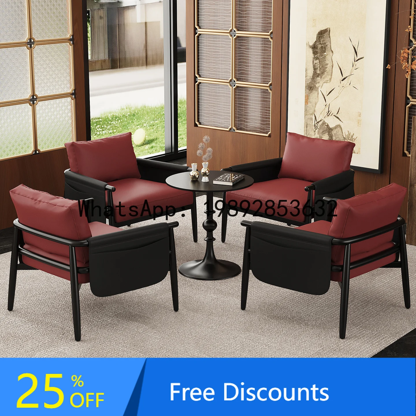 

YFY Modern Light Luxury Sofa Living Room Reception Meeting Table and Chair Leisure Sofa Chair Study Bedroom Single Seat