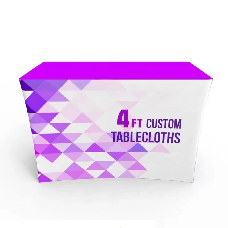 Custom Trade Show Sublimation Printed Logo Polyester Waterproof Fitted Stretch Spandex Table Cover Table Cloths