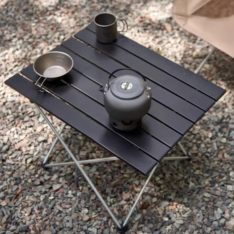 Black Aluminum Camping Table Lightweight Folding Picnic Camping Table Small Dining Portable Table De Chevet Camping Furniture