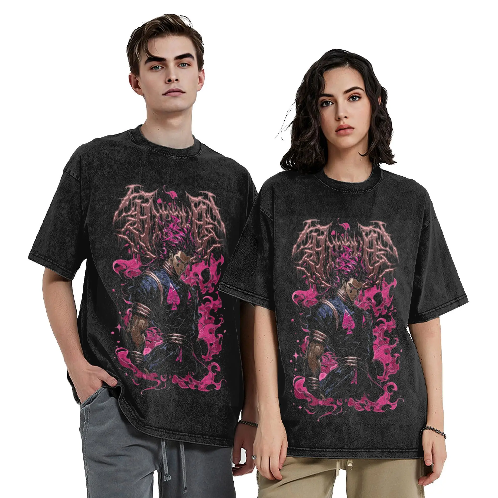 

Hisoka HXH Anime T Shirt Hip Hop Washed Cotton Oversize T-Shirt Cool Men Women Tops Streetwear Graphic Tee Shirt