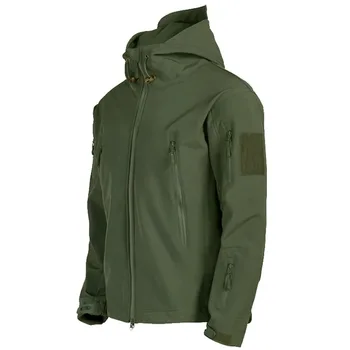 TRAF Shark Skin Soft Shell Jacket – Waterproof Windproof Tactical Men’s Hooded Outdoor Coat 1