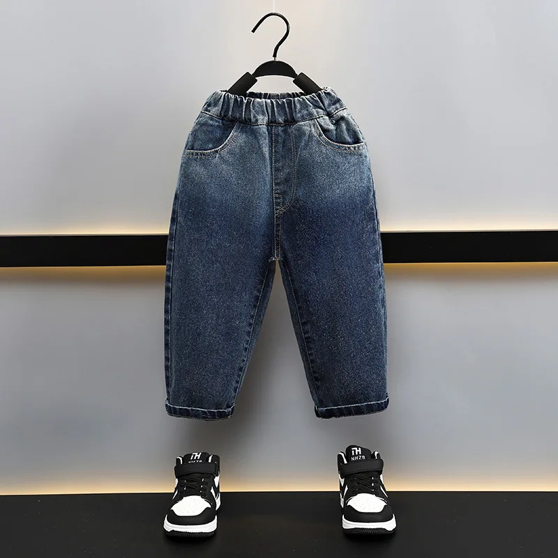 

Baby Boy Loose Jeans New Fashion Casual Solid Color Jeans Spring Autumn Children's Denim Pants For 2-10 Years Girls' Trousers