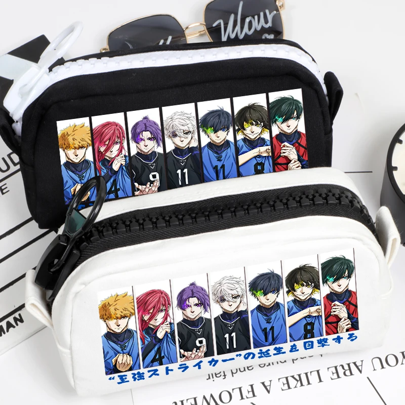 

Anime BLUE LOCK Michael Kaiser Isagi Yoichi Cosplay High-capacity Pencil Case Canvas School Stationery Cartoon Pen Bag