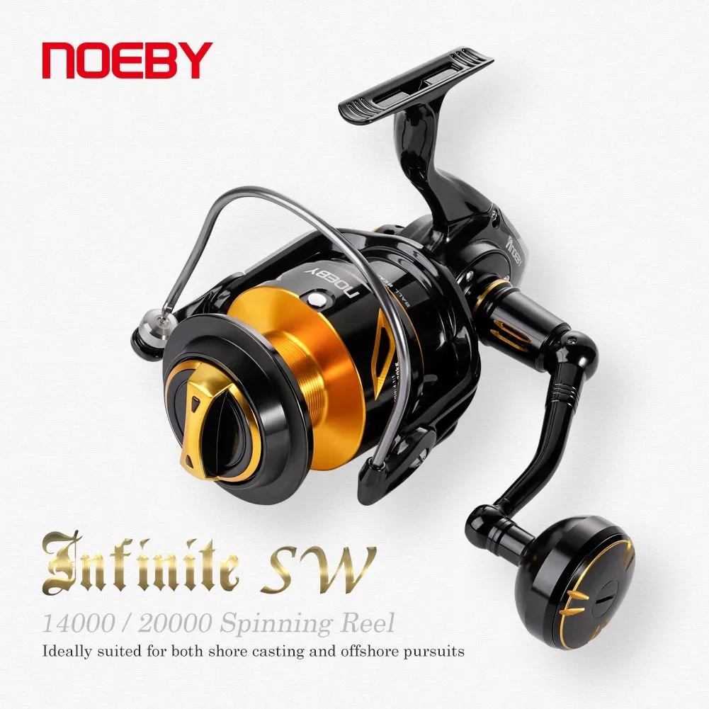 

NOEBY Infinite SW 14000 20000 Spinning Reel Metal Body 10+1 Ball Bearing Max Drag 30kg Saltwater Fishing Gear and Equipment