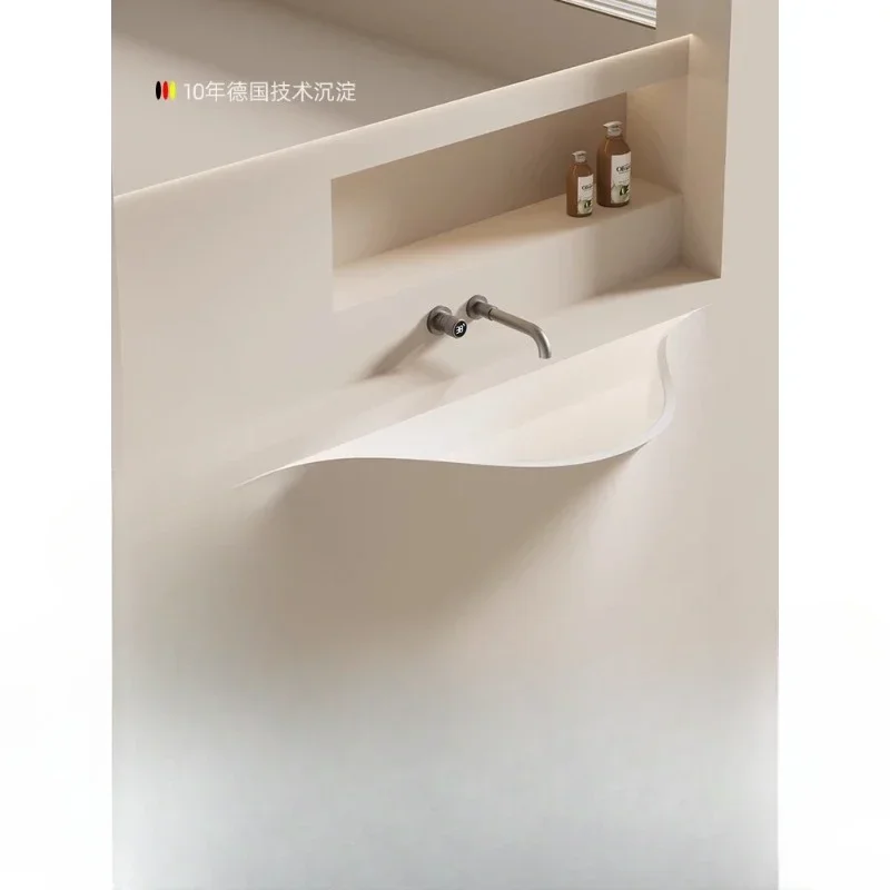 

3017 open smile washbasin semi-embedded washbasin Corian single basin acrylic micro-cement washbasin