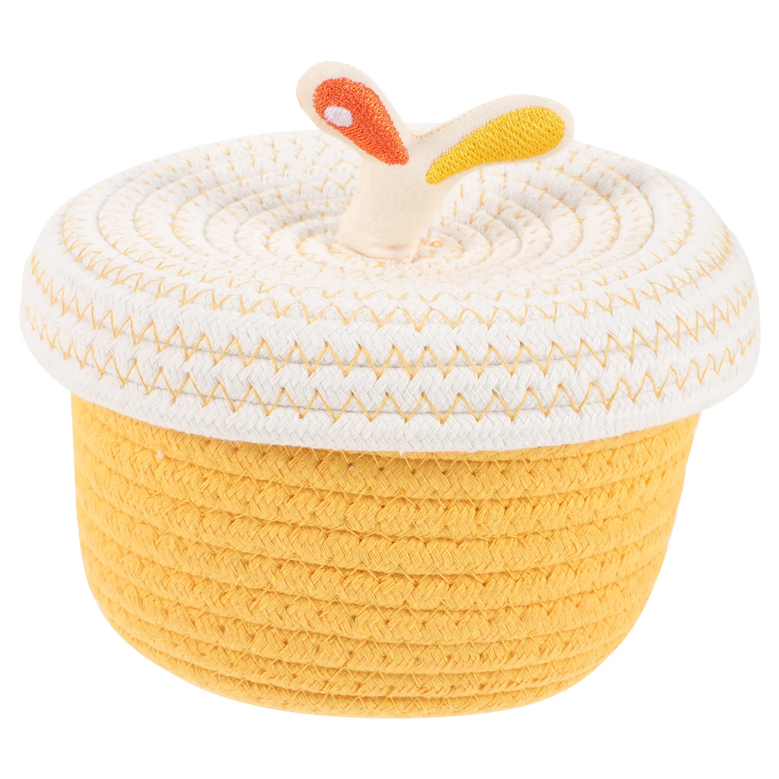 

Decorative Woven Basket with Lid Large Capacity Cotton Rope Storage for Bathroom Kitchen Home Storage Basket with Lid