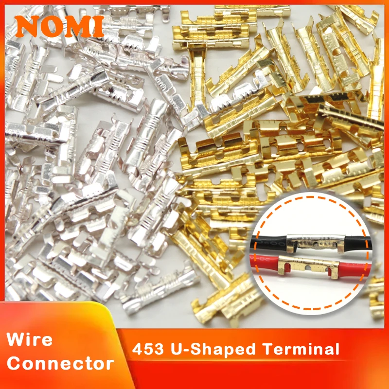 50/100/200Pcs 453 U-Shaped Electrical Wire Connectors Crimp Terminals For Fast Wiring Connection 0.3-1.5mm²