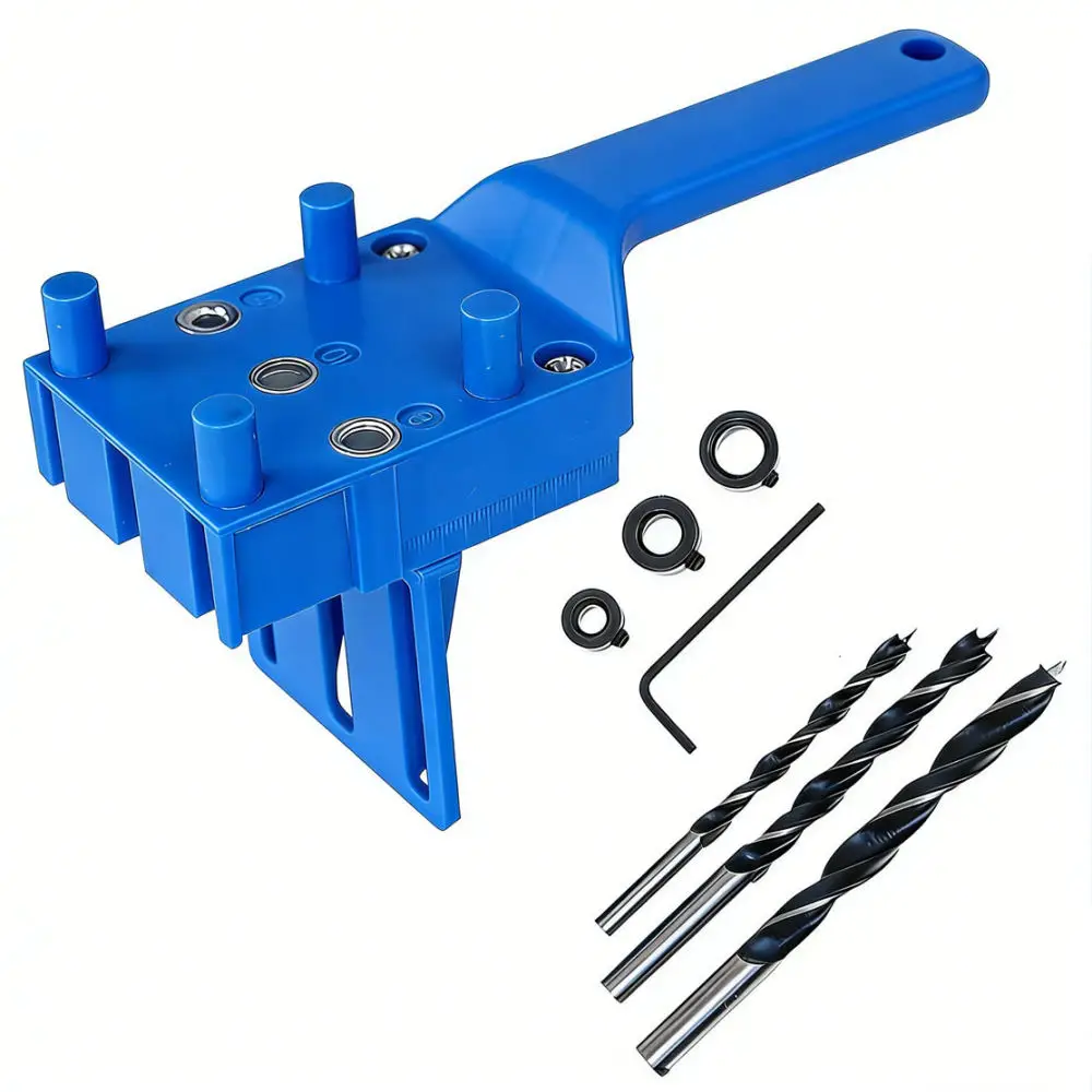 Carpentry Precision Locator Jig Drill Guide Tool For Woodworking Cabinet Furniture Assembly Straight Hole Puncher Kit