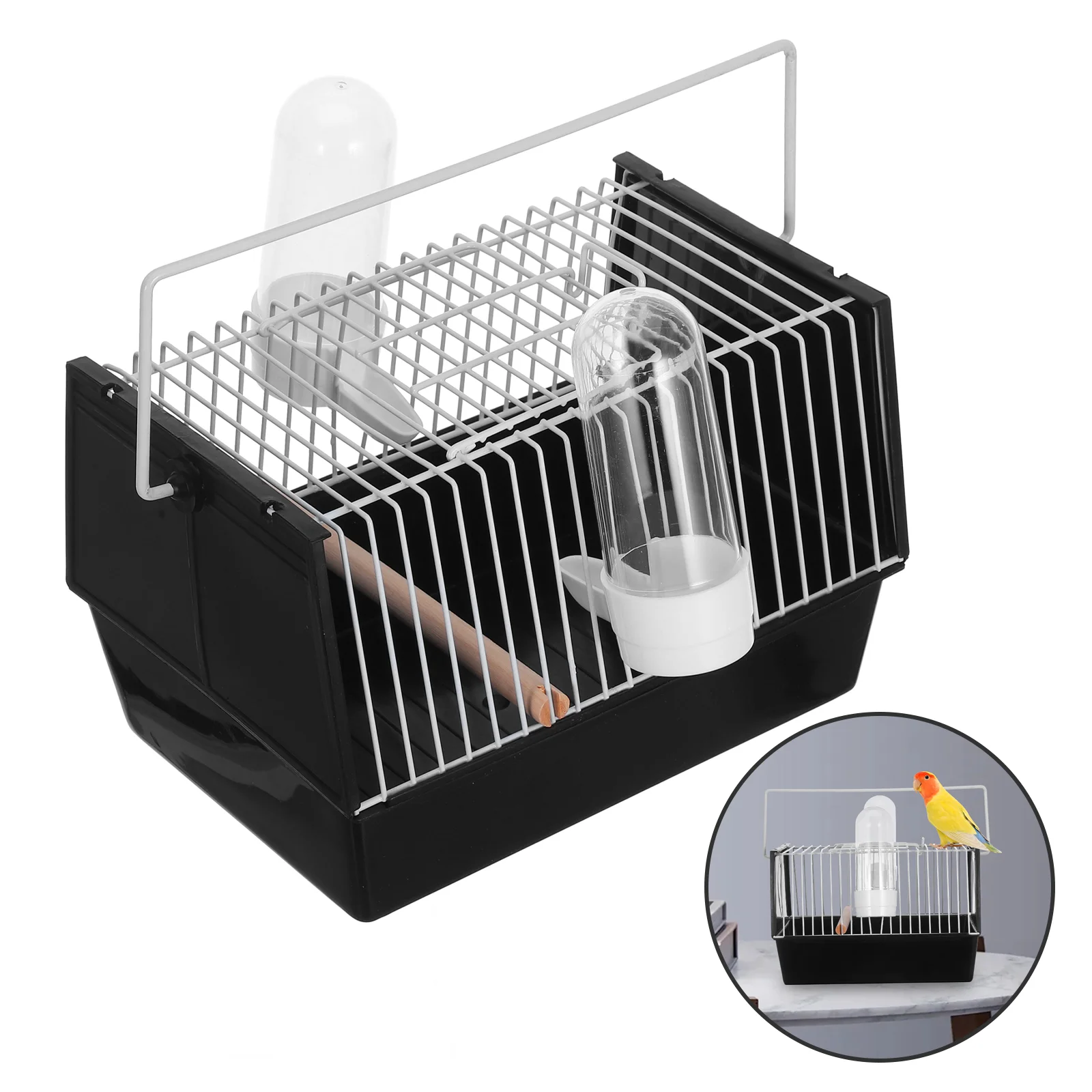 

Portable Bird for Small Birds Parrots Plastic Pet Cage Handheld Travel Cage Handle Service Enough Space