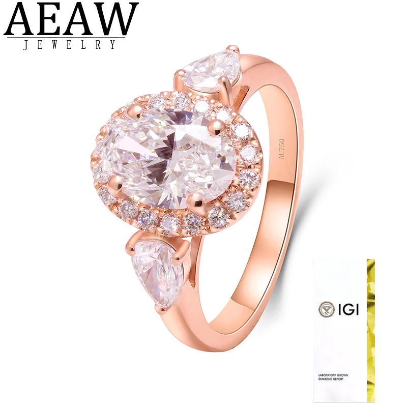 1.00 Ct Oval Cut CVD HPHT Lab Grown Diamond DEF VS-VVS Solitaire 14K Rose Gold Engagement&Wedding Rings For Woman With IGI