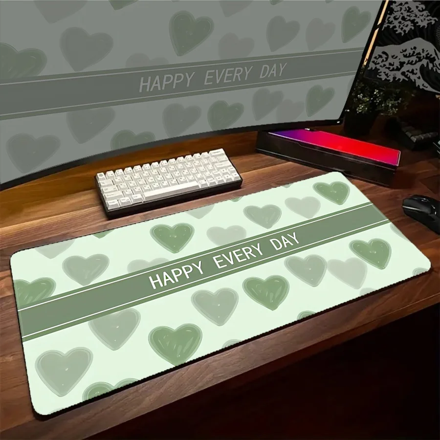 

Art XXXL Happy Words Mouse Pad Computer Laptop Keyboard Pads Mouse Mat Large Mousepad Gamers Decoracion Desk Mat