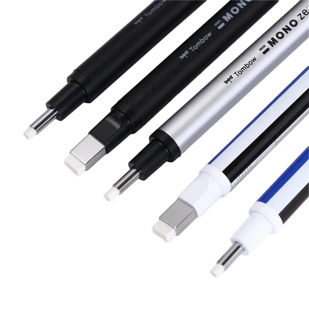 Press Type Mechanical Eraser Super Fine High Precision Pen Shape Rubber Refillable Painting Pencil Eraser Stationery