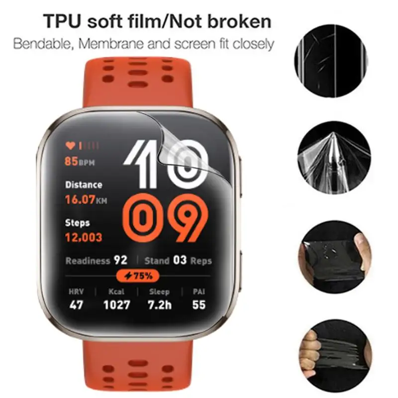 1-3 قطعة فيلم هيدروجيل لامع ل Amazfit Bip 6 المضادة للخدش طبقة رقيقة واقية غطاء بولي TPU واقي للشاشة ل Amazfit Bip 6 ملحق