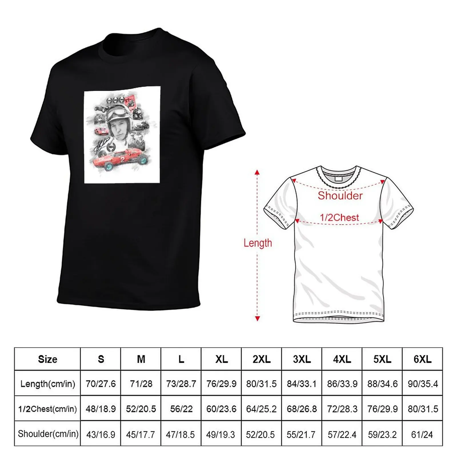 John Surtees T-Shirt, Summer Casual Cotton Tee, Oversized Streetwear Tops, Vintage Graphic Print, Loose Fit Short Sleeve