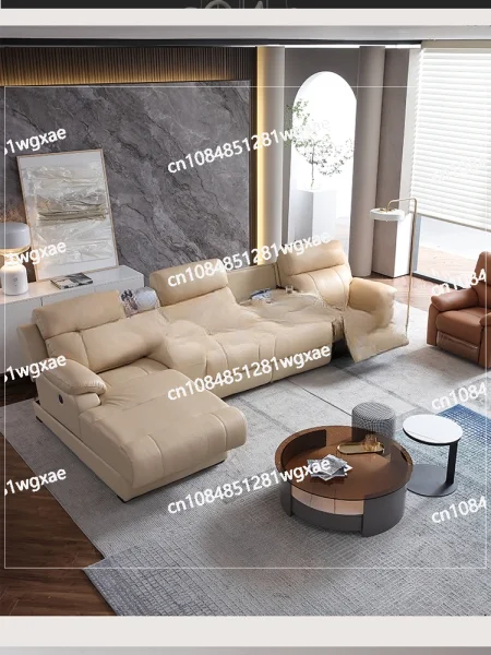 T Electric Recliner Set with Leather Sofa Cama L-shaped Segmented Sofa, Theater Seat Convertible