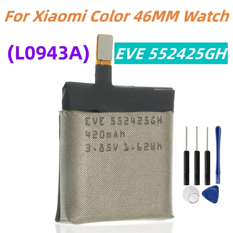 L0943A EVE 552425GH Original Replacement Battery For Xiaomi Color 46MM Watch 552425 Original Replacement Battery + Free Tools