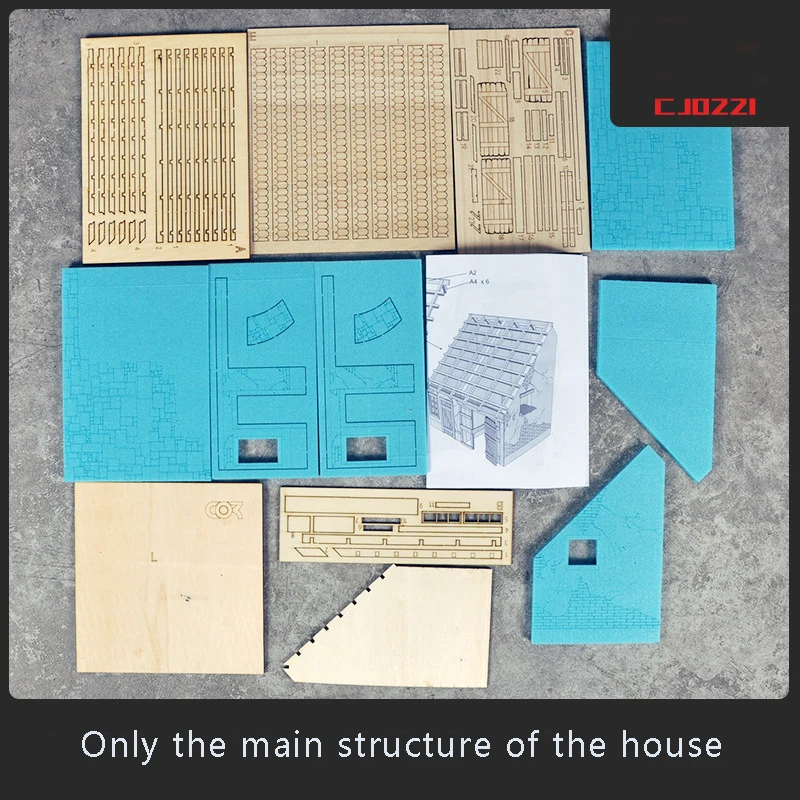 1/35 Model Scenario Suite Diy Handgemaakte Materialen Scenario Gebouw Europese Stijl Bungalow Huis Zandtafel Schaal Modeltools