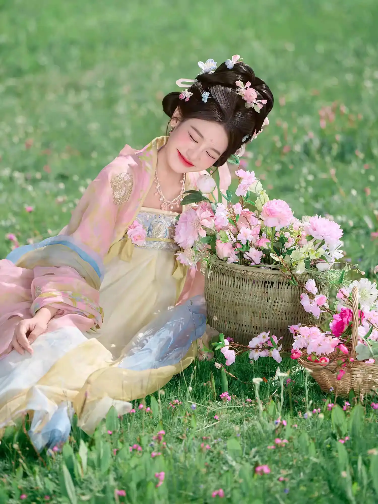 

Tang-style Han Elements, Chest-high Spring Princess Hanfu, Large-sleeved Shirt, Spring And Autumn Pink Chinese-style Ancient