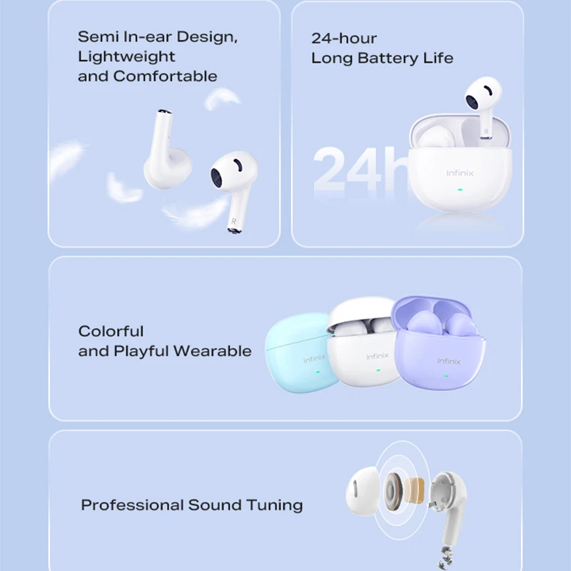 Infinix XBuds 3 Lite Wireless Earphones Black