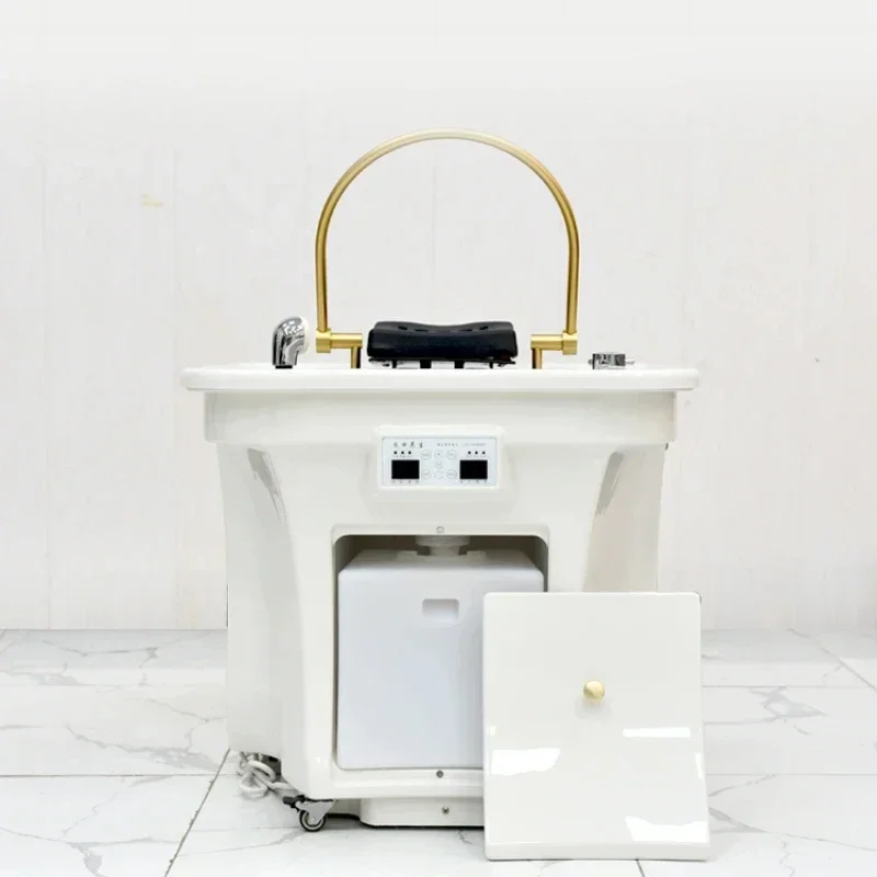 

Newest Mobile Minimalistic Spa Shampoo Chais Hairdressing Water Circulation Shampoo Chairs Head Salon Portable Spa Hair Washing
