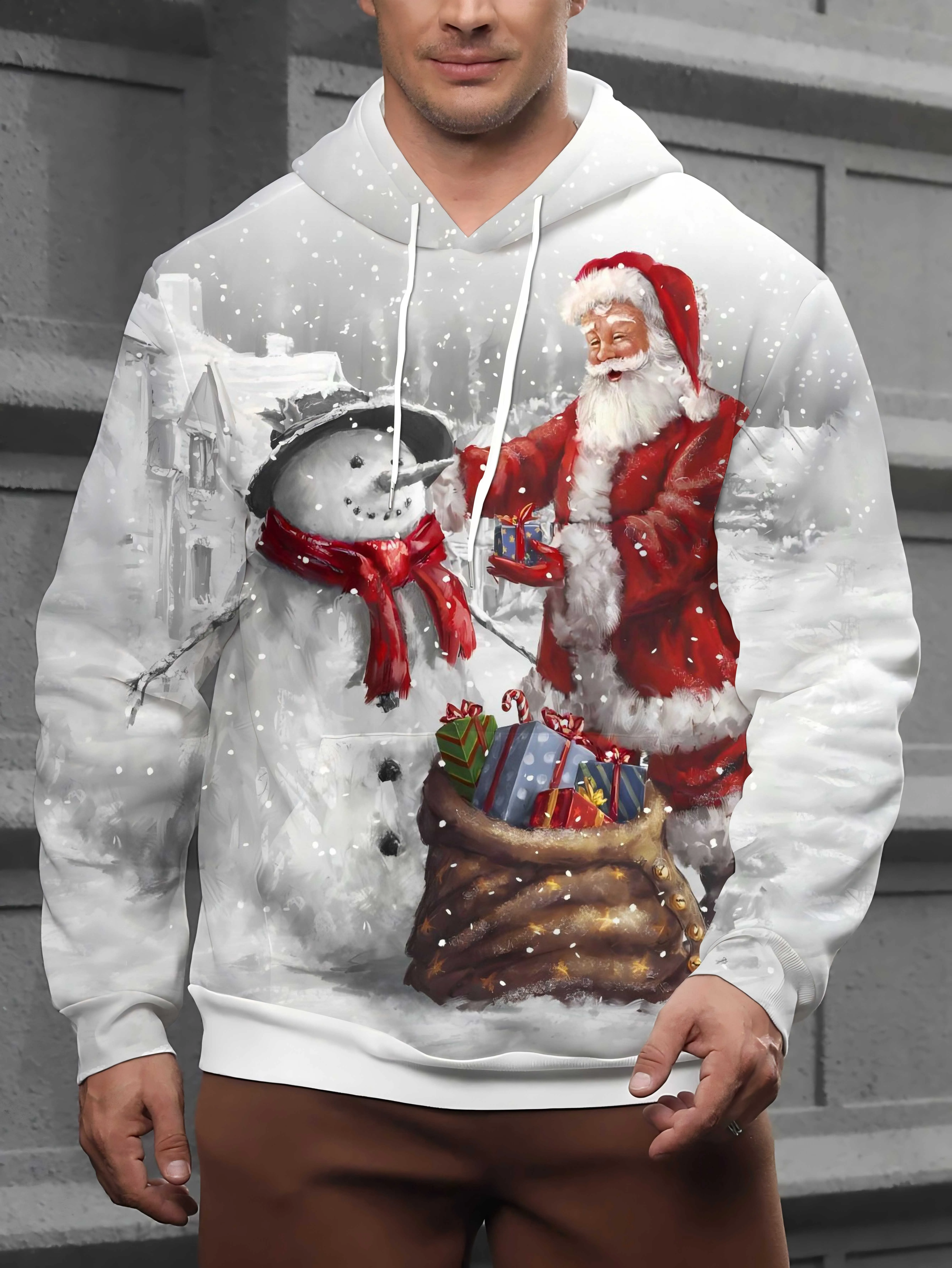 Christmas Theme Graphics Men's Fashion 3D Print Outdoor Hoodie Streetwear Hoodies Hooded Front Pocket Designer Hoodie Sweatshirt