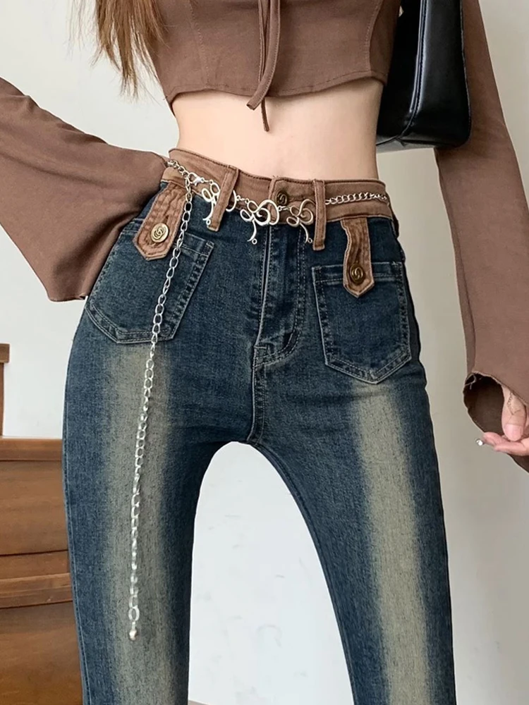 

2023 Flare Pants Women Casual High Street Vintage Straight Trousers Y2k Bodycon Comfortable Harajuku Fashion Full Length Jeans