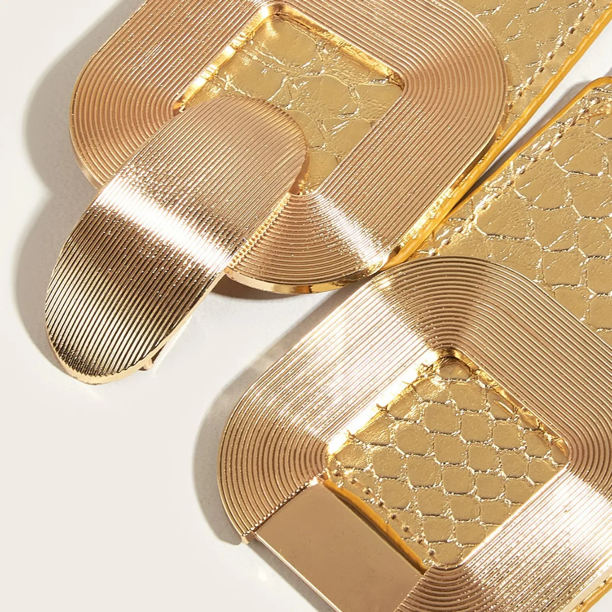 ผู้หญิงแฟชั่นโลหะหัวเข็มขัดยืดหยุ่นทอง Cummerbunds หญิงชุดรัดตัวเข็มขัดตกแต่งเข็มขัดกว้าง TB410