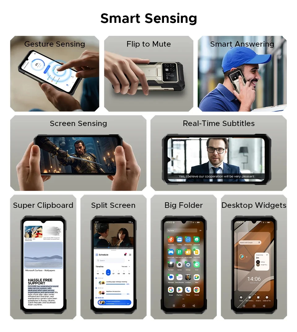 DOOGEE S200 Max Rugged Phone 6.72” 120Hz 1.32" Rear Display Telephon Portable 36GB+512GB 22000mAh 66W Smartphone Android 15 NFC