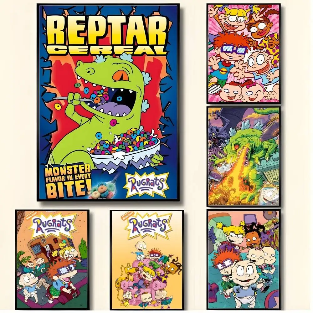 الكلاسيكية أنيمي R-RugratS المشارك المياه برهان ورقة طباعة غرفة ملصقات ديكور لتزيين الغرف الفن الجدار الديكور غرفة نوم غرفة المعيشة