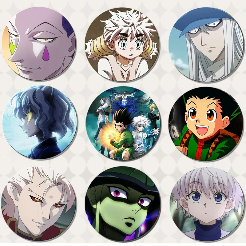 58mm Japanese anime Hunter X Hunter Brooches Pins Cartoon Round Badges Popular Cartoon characters Badge Gift Backpack Decor